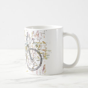 Colourful bike drawing coffee mug