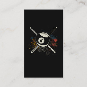 Colourful Billard Queue Pool Eight Ball Billard Business Card