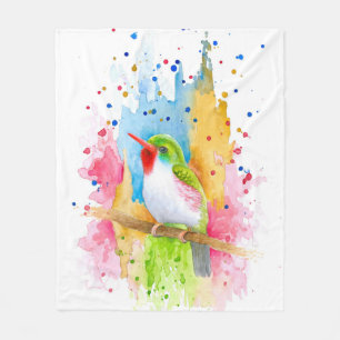 Colourful bird 72 fleece blanket