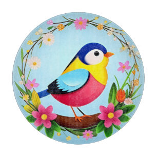 🌸 Colourful Bird Floral Cosy Home Style 🌸 Cutting Board