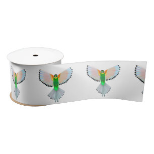 Colourful Bird Flying - Satin Ribbon