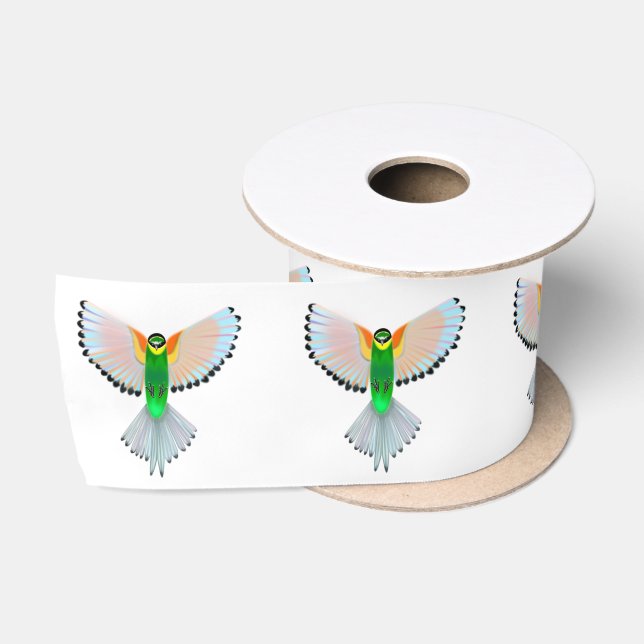 Colourful Bird Flying - Satin Ribbon (Spool)