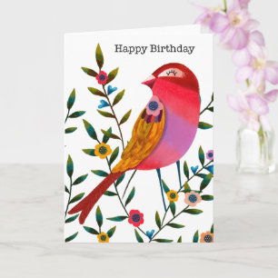 Colourful Bird Happy Birthday  – Nature  Card