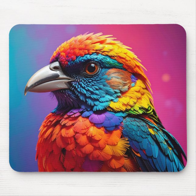 colourful bird mouse pad (Front)