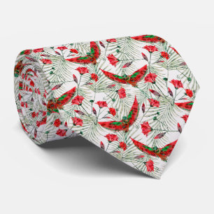 Colourful bird of Paradise stylish Tie