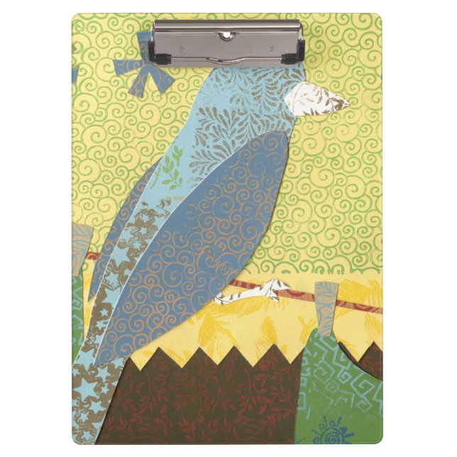 Colourful Bird on a Wire Clipboard (Front)
