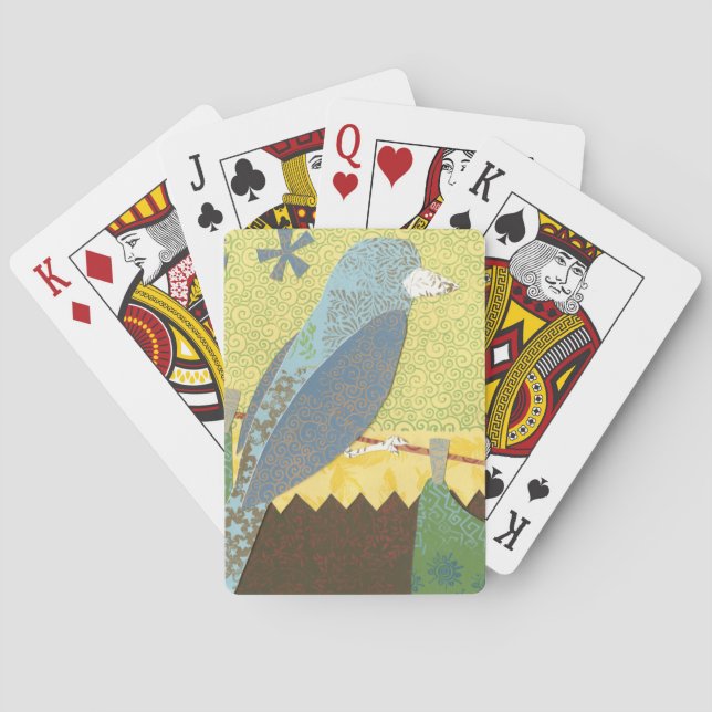 Colourful Bird on a Wire Playing Cards (Back)