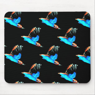 Colourful Bird Pattern Kingfishers Mouse Pad