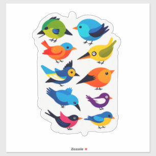 Colourful Bird Stickers for Kids & Gifts