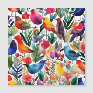 Colourful birds and flowers Invitation