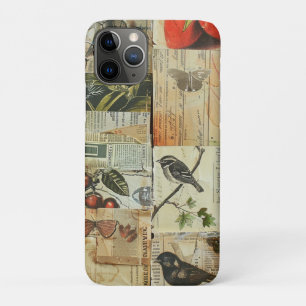 Colourful Birds Antique Newspaper Nature Collage Case-Mate iPhone Case
