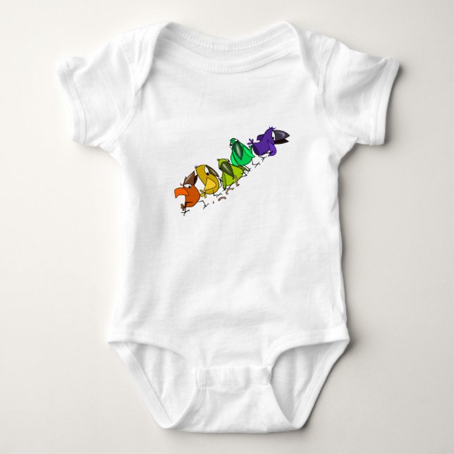 Colourful Birds Baby Bodysuit (Front)