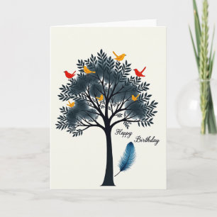 Colourful Birds Birthday Card