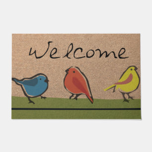 Colourful Birds Doormat  Best Bird Lover Gift 