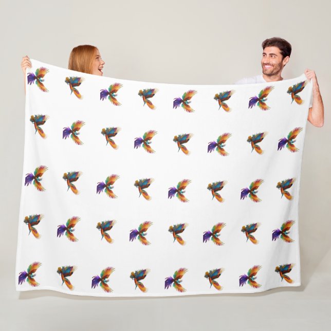 colourful birds  fleece blanket (In Situ)