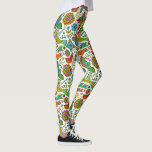 colourful birds & flowers retro pattern leggings<br><div class="desc">Cool colourful birds and flowers seamless pattern over white background</div>