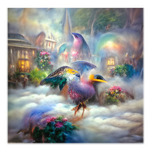 Colourful birds inside dreamlike world photo print