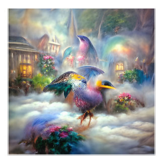 Colourful birds inside dreamlike world photo print