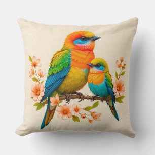 Colourful Birds Nature Lover Home Decor Accent Cushion