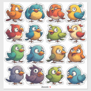 Colourful Birds Nature Sticker Set Collection 🐦