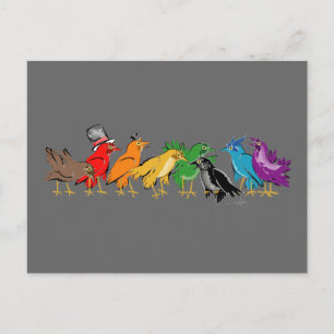 Colourful Birds of a Feather Postcard