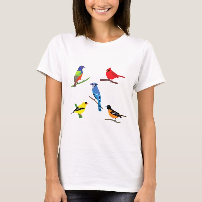 Colourful Birds of North America T-Shirt (Front)