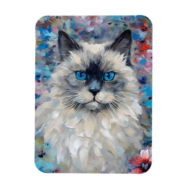 Colourful Birman Cat Magnet (Vertical)