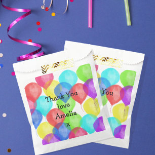 Colourful Birthday Balloon Party Favour Bags
