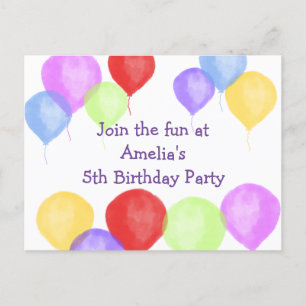 Colourful Birthday Balloon Party Postcard