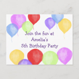 Colourful Birthday Balloon Party Postcard