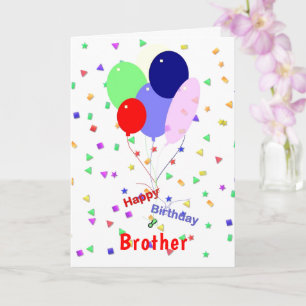 Colourful Birthday Balloons for Brother Card