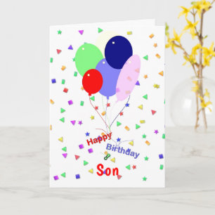 Colourful Birthday Balloons for Son Card
