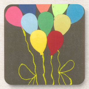 Colourful Birthday Balloons Graphic Art Design Coaster
