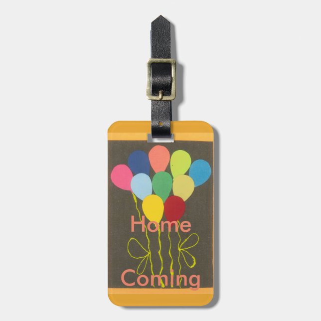 Colourful Birthday Balloons Graphic Art Design Luggage Tag (Front Vertical)