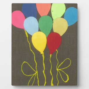 Colourful Birthday Balloons Graphic Art Design Plaque