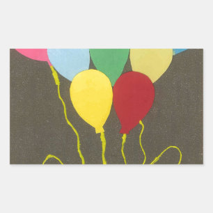 Colourful Birthday Balloons Graphic Art Design Rectangular Sticker