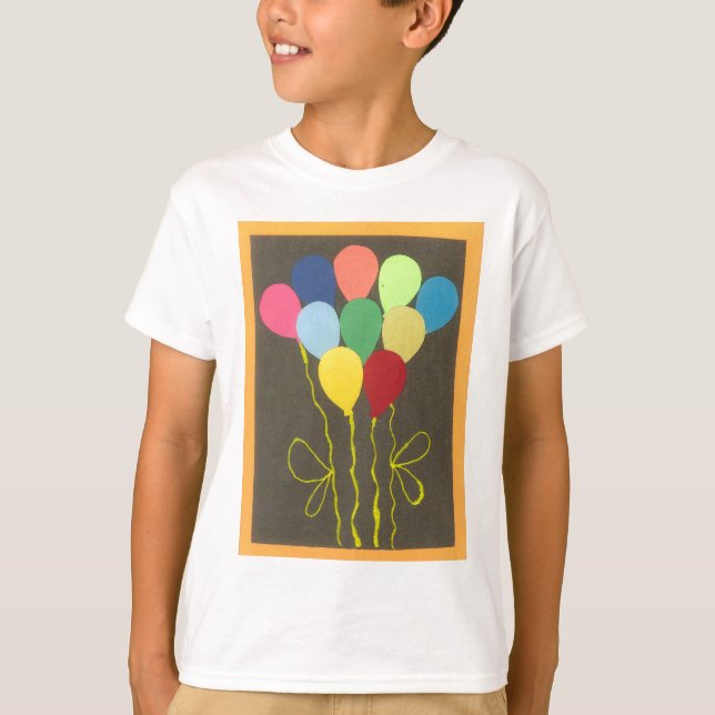 Colourful Birthday Balloons Graphic Art Design T-Shirt (Front)