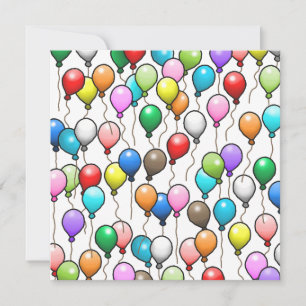 Colourful Birthday Balloons Invitation