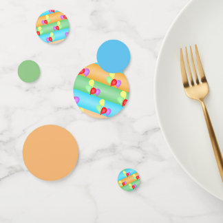 Colourful Birthday Balloons Pattern Confetti