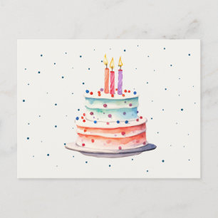Colourful Birthday cake Postcard