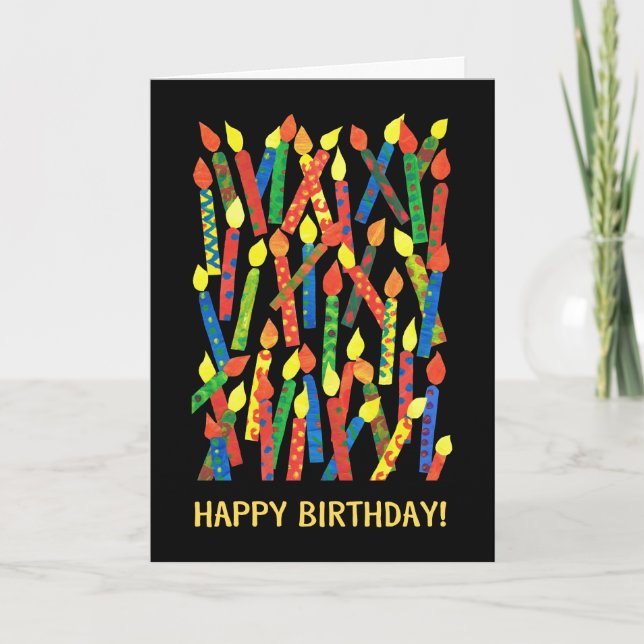 Colourful Birthday Card with Candles (Front)