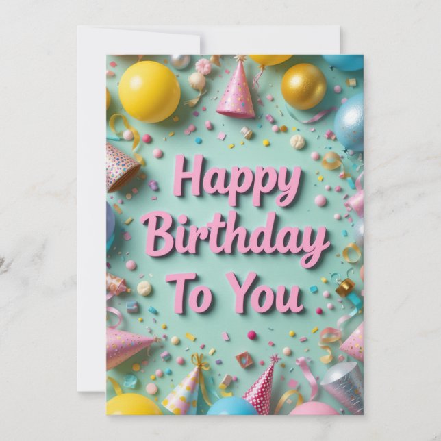 Colourful Birthday Celebration Card (Front)