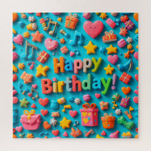 Colourful Birthday Celebration Elements Jigsaw Puzzle