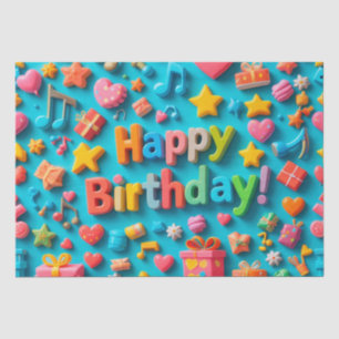 Colourful Birthday Celebration Elements Tissue Paper
