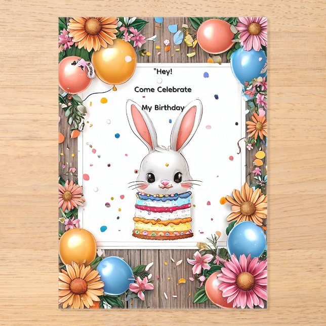 Colourful Birthday Celebration Frame Acrylic Invitations (Front)