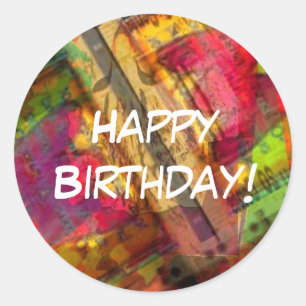 Colourful Birthday Classic Round Sticker