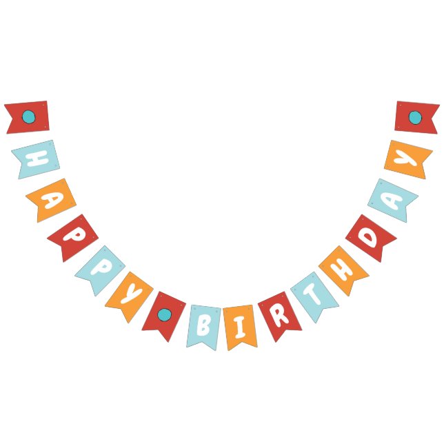 Colourful Birthday Gumball Theme Party GumballPart Bunting (All)