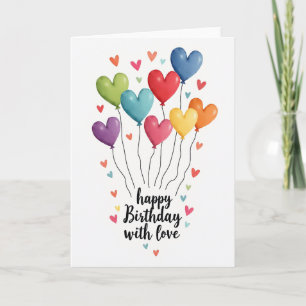 Colourful Birthday Hearts Card