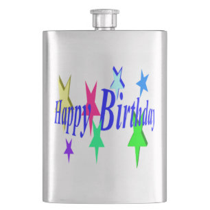 Colourful Birthday Hip Flask