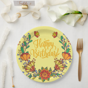 Colourful Birthday Paper Plate